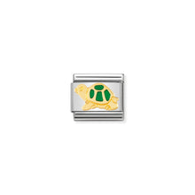 Load image into Gallery viewer, COMPOSABLE CLASSIC LINK 030212/12 GREEN TORTOISE IN 18K GOLD AND ENAMEL
