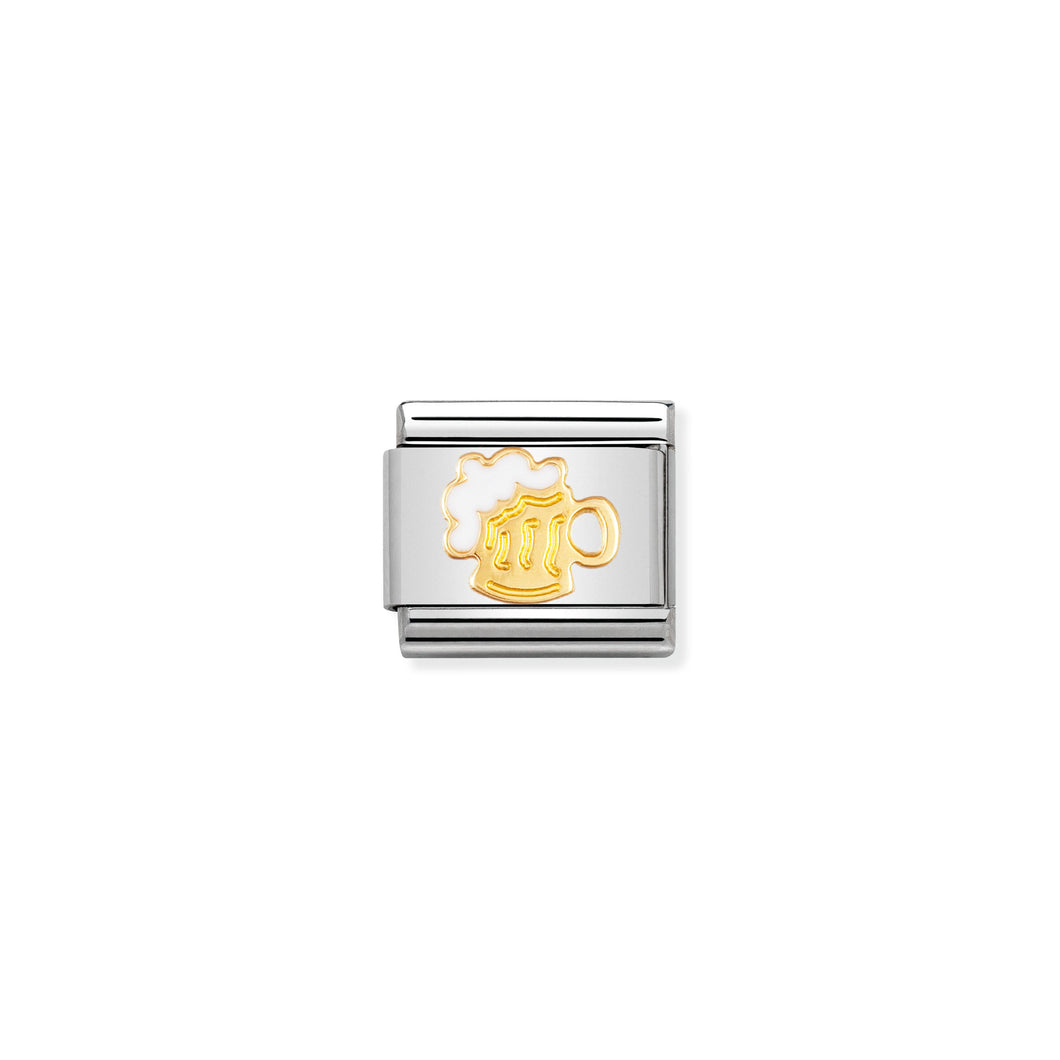 COMPOSABLE CLASSIC LINK 030218/06 BEER TANKARD IN 18K GOLD AND ENAMEL