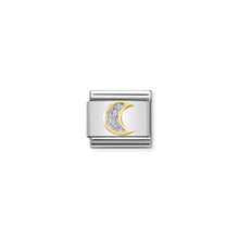 Load image into Gallery viewer, COMPOSABLE CLASSIC LINK 030220/05 MOON WITH GLITTER ENAMEL IN 18K GOLD
