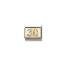 Load image into Gallery viewer, COMPOSABLE CLASSIC LINK 030224/03 NUMBER 30 WITH GLITTER IN 18K GOLD
