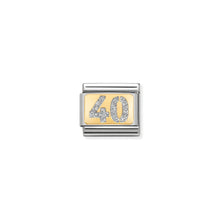 Load image into Gallery viewer, COMPOSABLE CLASSIC LINK 030224/04 NUMBER 40 WITH GLITTER IN 18K GOLD
