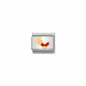 COMPOSABLE CLASSIC LINK 030225/25 CHRISTMAS STOCKING IN GOLD WITH ENAMEL
