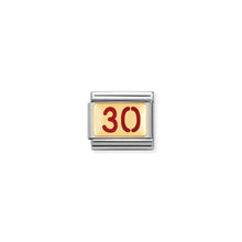 Load image into Gallery viewer, COMPOSABLE CLASSIC LINK 030230/45 NUMBER 30 IN 18K GOLD AND ENAMEL
