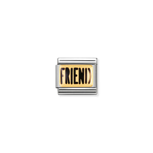 COMPOSABLE CLASSIC LINK 030232/03 FRIEND IN 18K GOLD AND ENAMEL