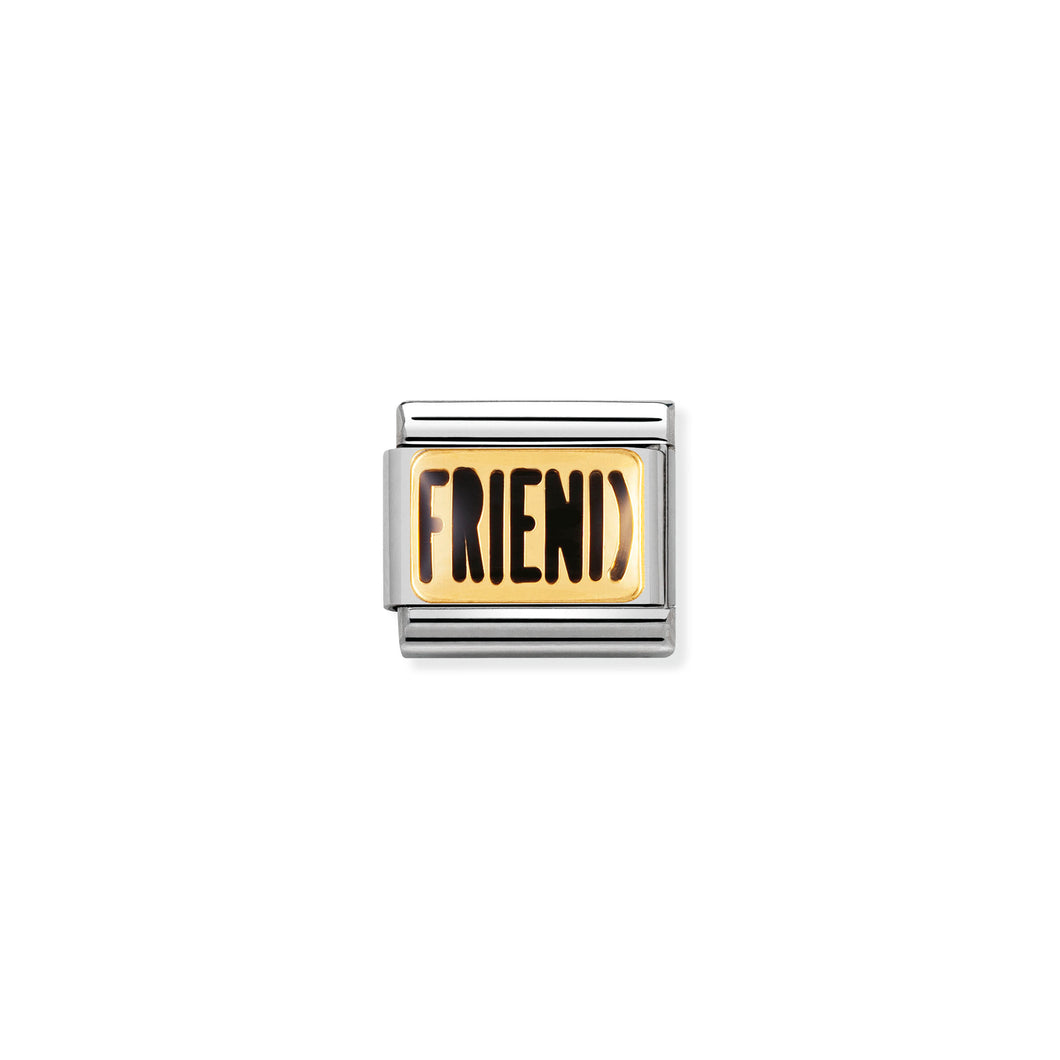 COMPOSABLE CLASSIC LINK 030232/03 FRIEND IN 18K GOLD AND ENAMEL