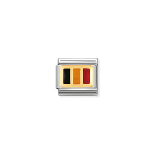COMPOSABLE CLASSIC LINK 030234/11 BELGIUM FLAG IN 18K GOLD AND ENAMEL