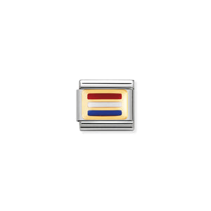 COMPOSABLE CLASSIC LINK 030234/12 HOLLAND FLAG IN 18K GOLD AND ENAMEL