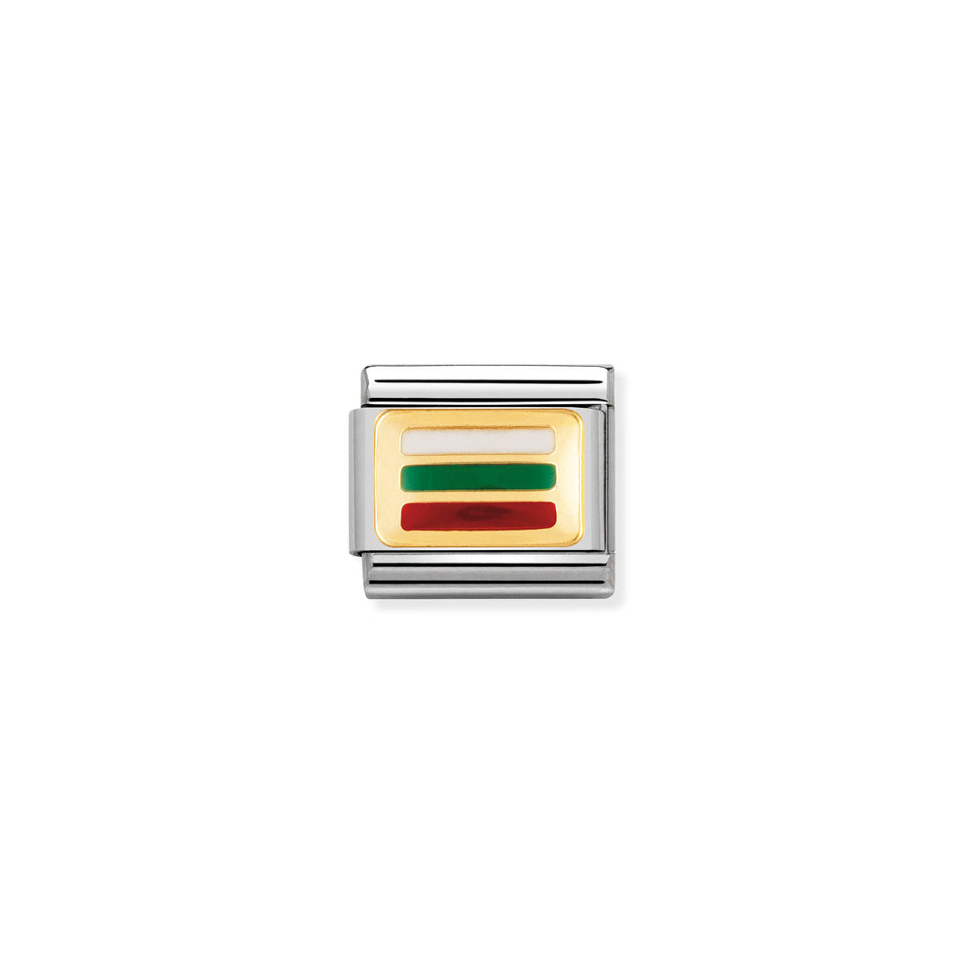 COMPOSABLE CLASSIC LINK 030234/27 BULGARIA FLAG IN 18K GOLD AND ENAMEL