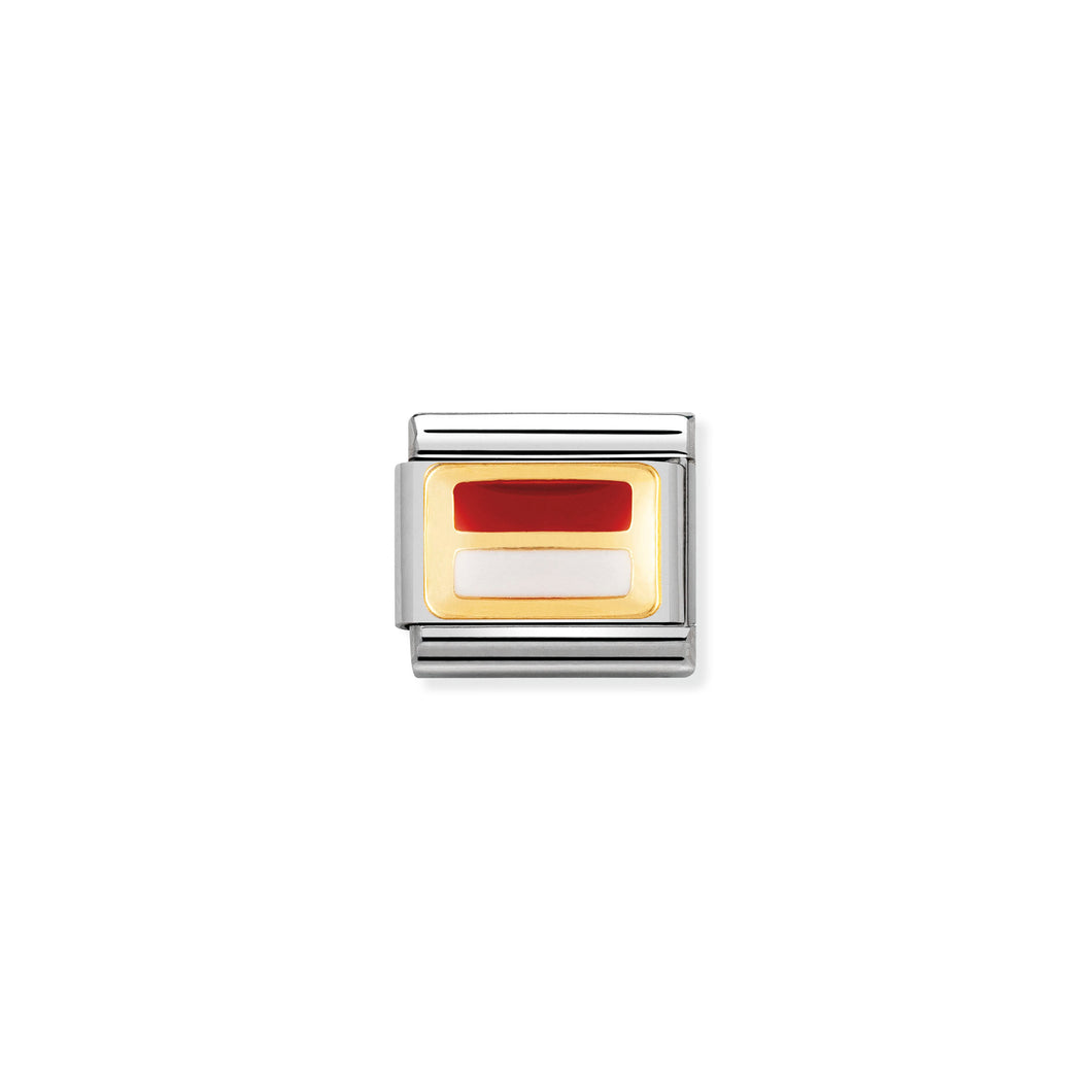 COMPOSABLE CLASSIC LINK 030234/34 MONACO/INDONESIA FLAG IN 18K GOLD AND ENAMEL