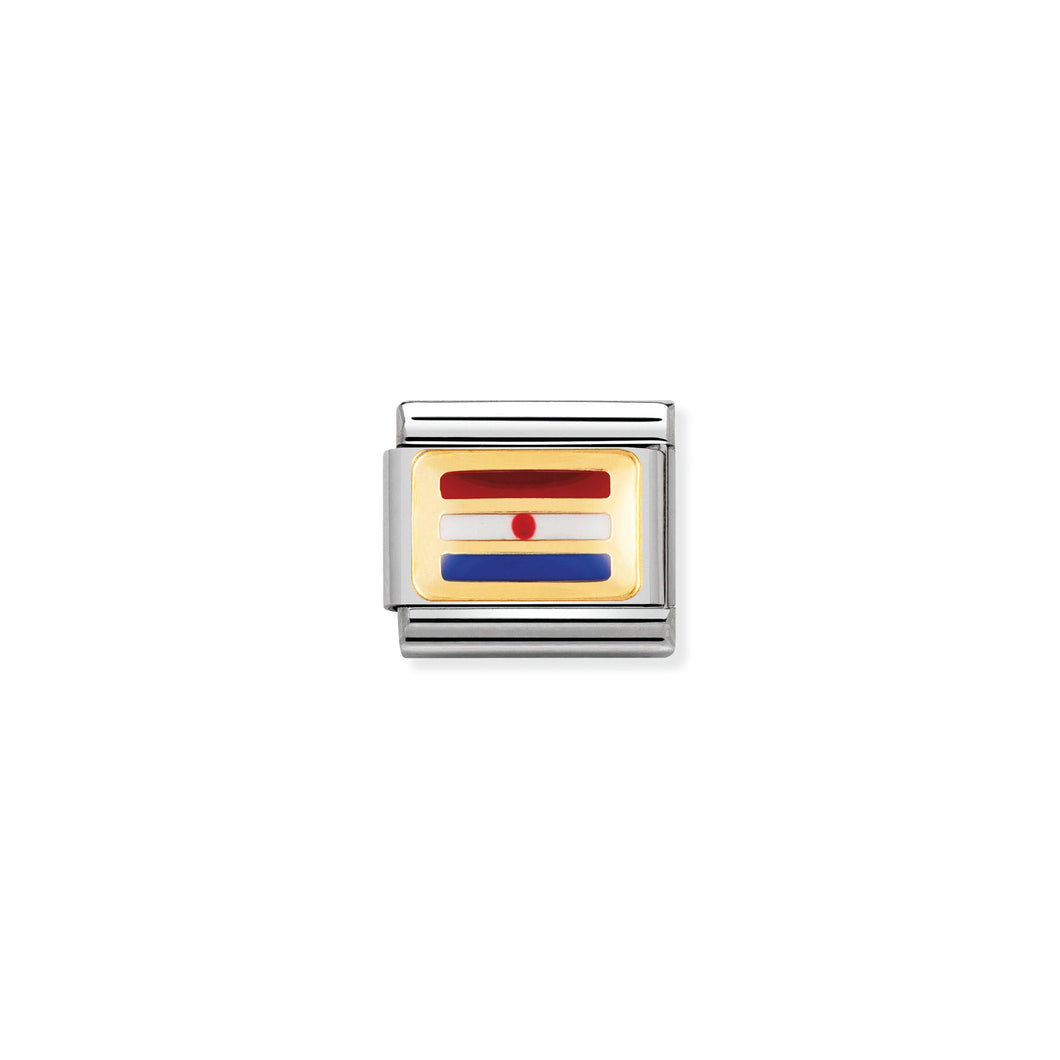 COMPOSABLE CLASSIC LINK 030234/35 CROATIA FLAG IN 18K GOLD AND ENAMEL
