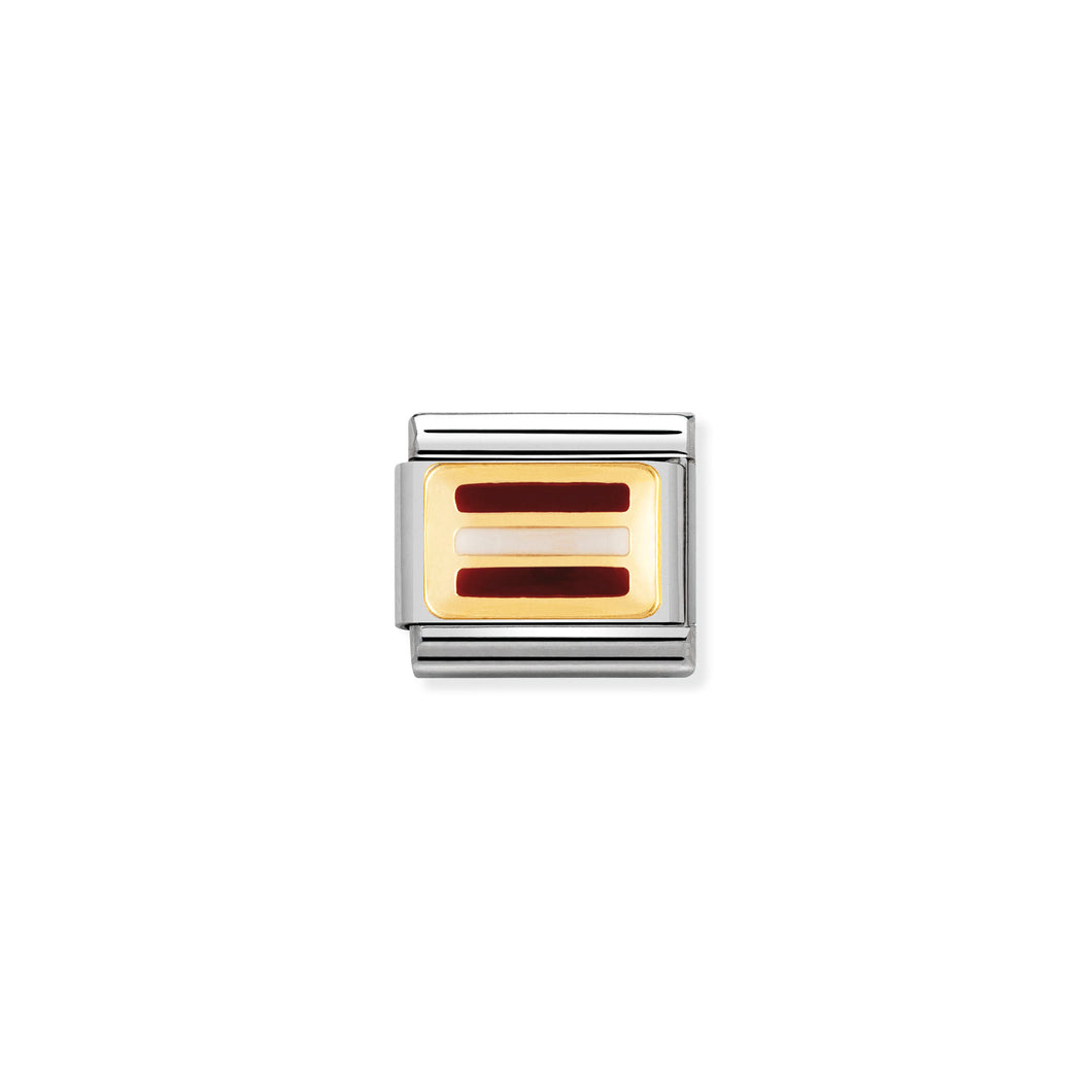 COMPOSABLE CLASSIC LINK 030234/42 LATVIA FLAG IN 18K GOLD AND ENAMEL