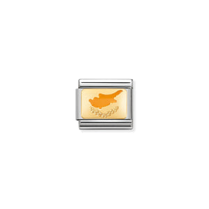 COMPOSABLE CLASSIC LINK 030234/49 CYPRUS FLAG IN 18K GOLD AND ENAMEL
