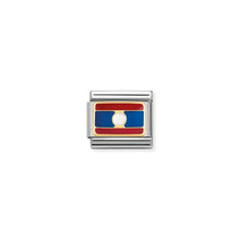 Load image into Gallery viewer, COMPOSABLE CLASSIC LINK 030236/21 LAOS FLAG IN 18K GOLD AND ENAMEL
