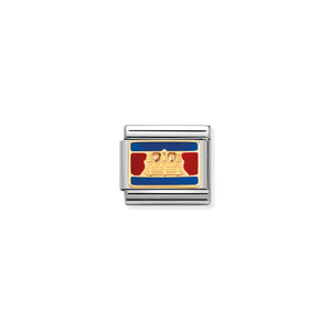 COMPOSABLE CLASSIC LINK 030236/23 CAMBODIA FLAG IN 18K GOLD AND ENAMEL