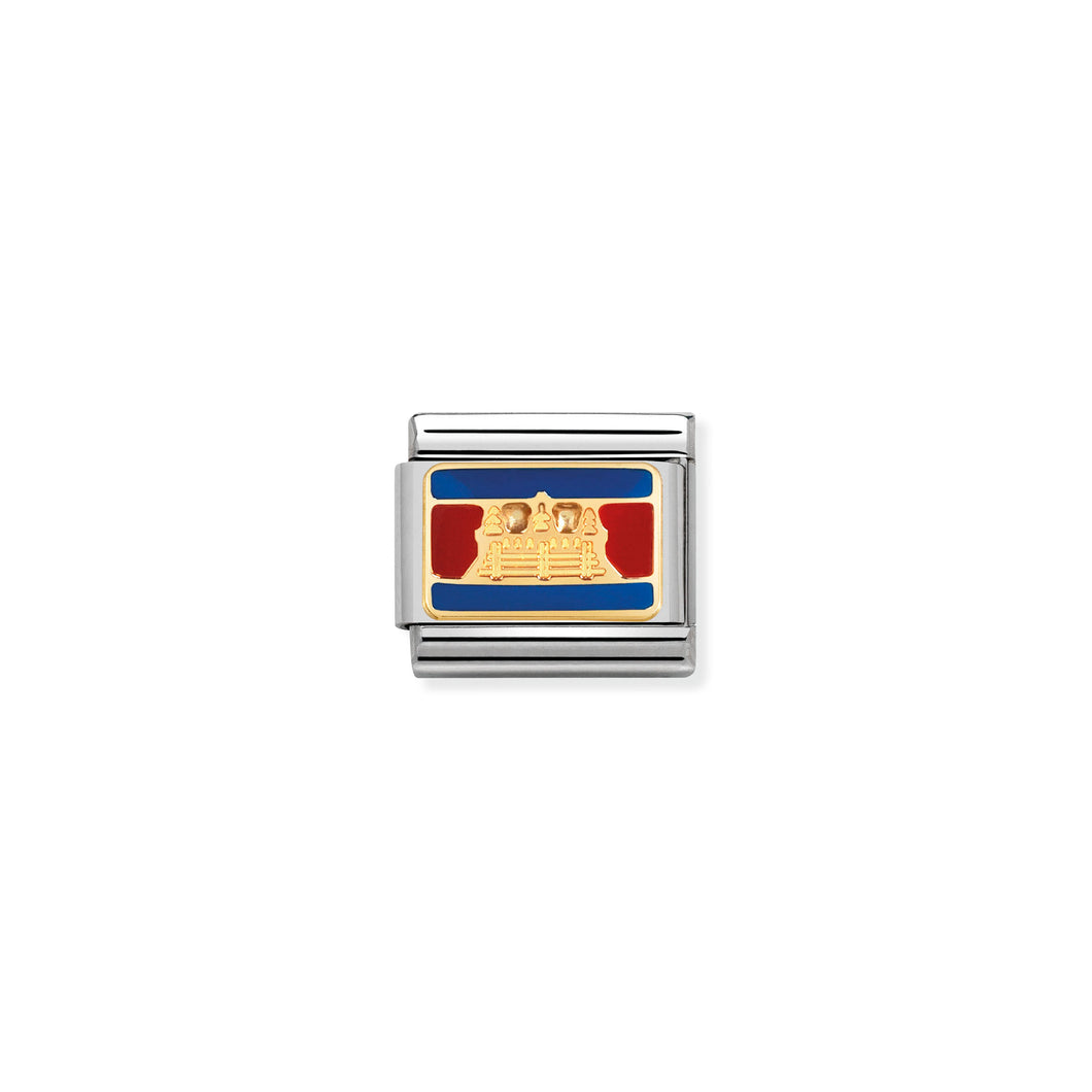COMPOSABLE CLASSIC LINK 030236/23 CAMBODIA FLAG IN 18K GOLD AND ENAMEL