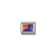 Load image into Gallery viewer, COMPOSABLE CLASSIC LINK 030238/02 NEW ZEALAND FLAG IN 18K GOLD AND ENAMEL

