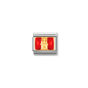 COMPOSABLE CLASSIC LINK 030241/02 HAMBURG IN 18K GOLD AND ENAMEL
