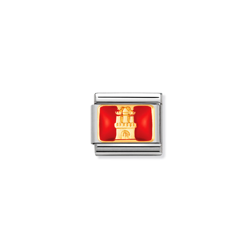 COMPOSABLE CLASSIC LINK 030241/02 HAMBURG IN 18K GOLD AND ENAMEL