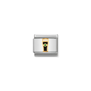 COMPOSABLE CLASSIC LINK 030250/04 GUINESS IN 18K GOLD AND ENAMEL