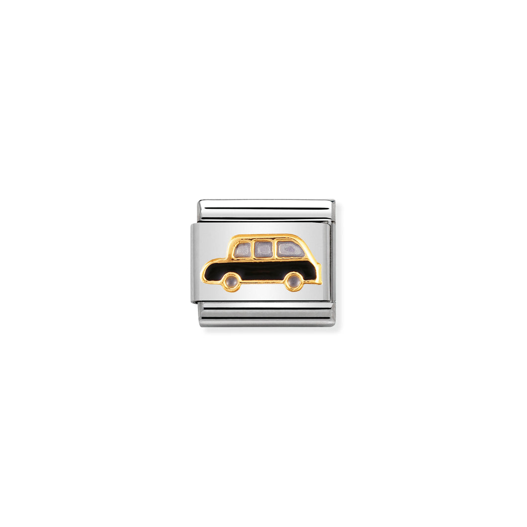 COMPOSABLE CLASSIC LINK 030250/09 BLACK CAB IN 18K GOLD AND ENAMEL