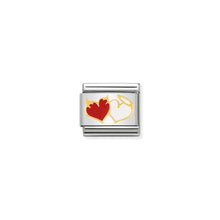 Load image into Gallery viewer, COMPOSABLE CLASSIC LINK 030253/27 ANGEL HEART, DEVIL HEART IN 18K GOLD AND ENAMEL
