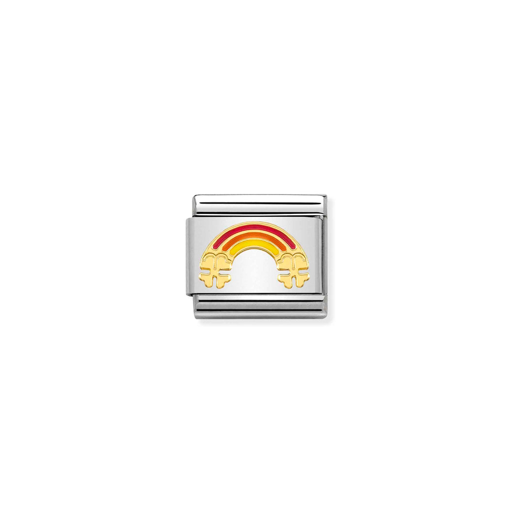 COMPOSABLE CLASSIC LINK 030272/53 RAINBOW WITH FOUR-LEAF CLOVER IN 18K GOLD