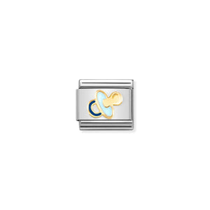 COMPOSABLE CLASSIC LINK 030272/63 LIGHT BLUE PACIFIER IN 18K GOLD