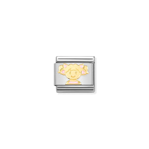 COMPOSABLE CLASSIC LINK 030272/66 PINK GIRL IN 18K GOLD