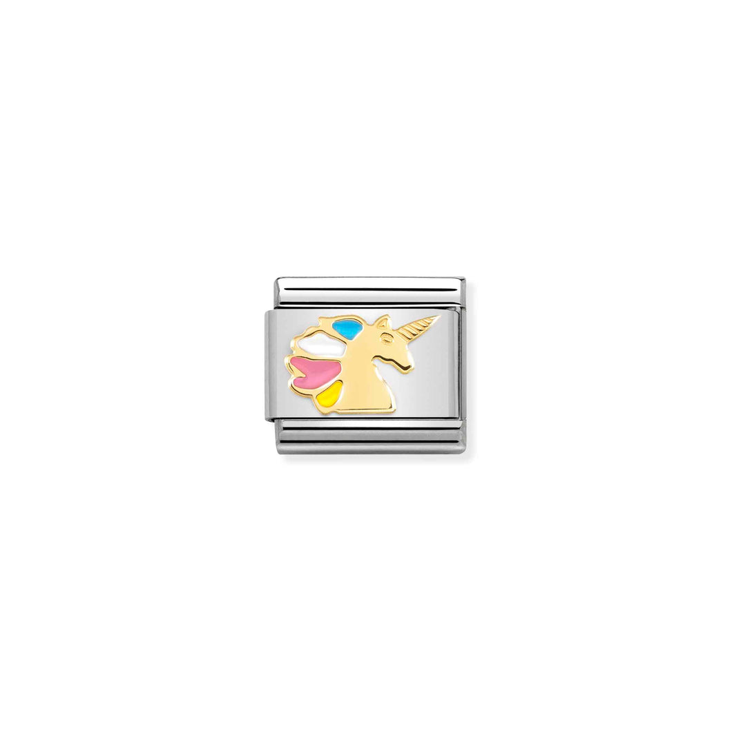 COMPOSABLE CLASSIC LINK 030272/68 UNICORN IN 18K GOLD & ENAMEL