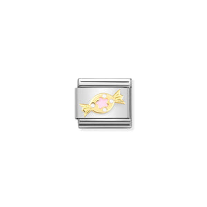 COMPOSABLE CLASSIC LINK 030272/72 PINK SWEET IN 18K GOLD & ENAMEL