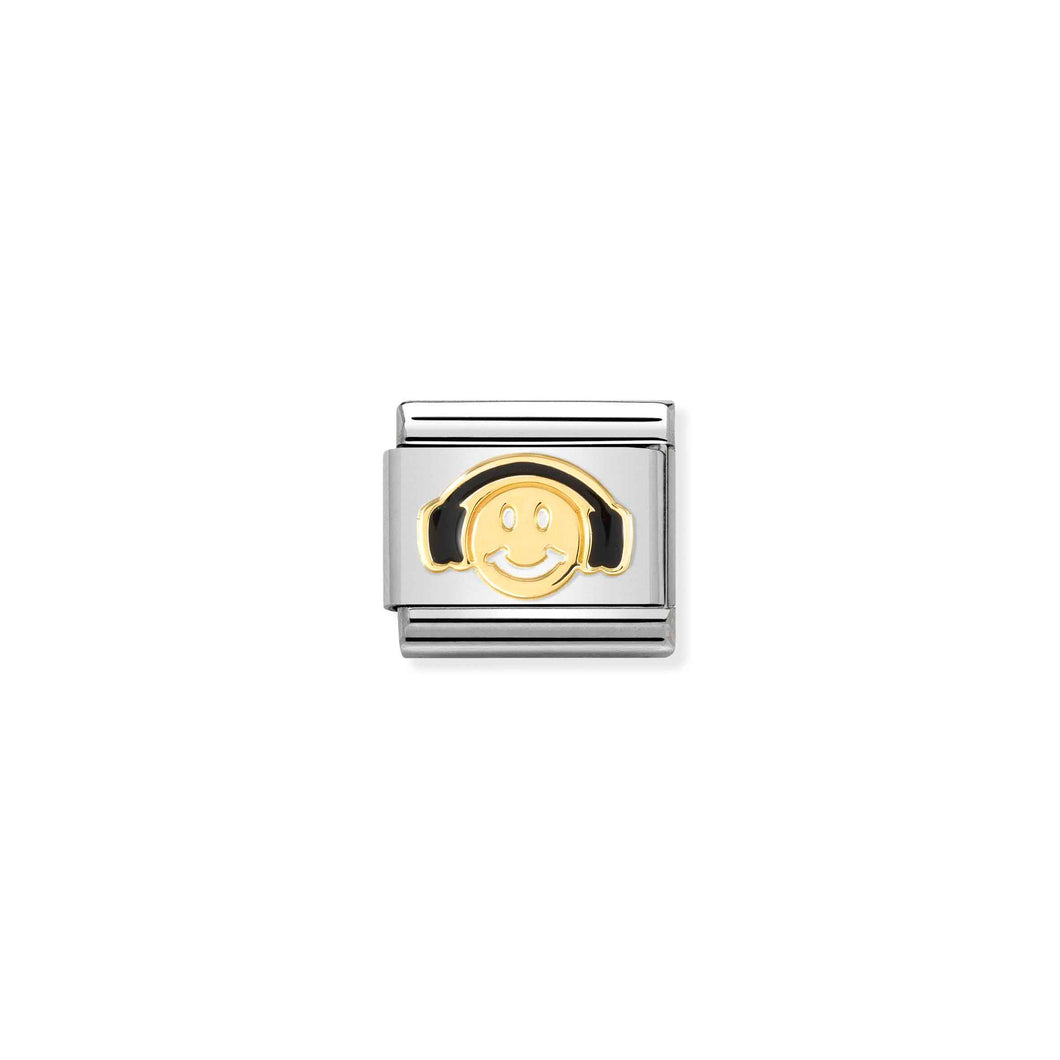 COMPOSABLE CLASSIC LINK 030272/56 SMILE WITH HEADPHONES IN GOLD