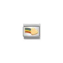 Load image into Gallery viewer, COMPOSABLE CLASSIC LINK 030283/12 RAINBOW HEART 18K GOLD AND ENAMEL

