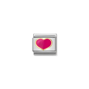 COMPOSABLE CLASSIC LINK 030283/24 FUCHSIA HEART IN GOLD