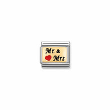 Load image into Gallery viewer, COMPOSABLE CLASSIC LINK 030284/53 MR &amp; MRS IN GOLD &amp; RED ENAMEL
