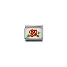 Load image into Gallery viewer, COMPOSABLE CLASSIC LINK 030285/30 RED ROSE VERSAILLES 18K GOLD AND ENAMEL
