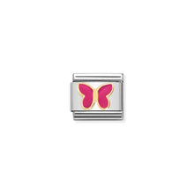 Load image into Gallery viewer, COMPOSABLE CLASSIC LINK 030285/62 FUCHSIA BUTTERFLY IN GOLD

