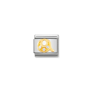 COMPOSABLE CLASSIC LINK 030301/17 LETTER Q IN 18K GOLD AND CZ