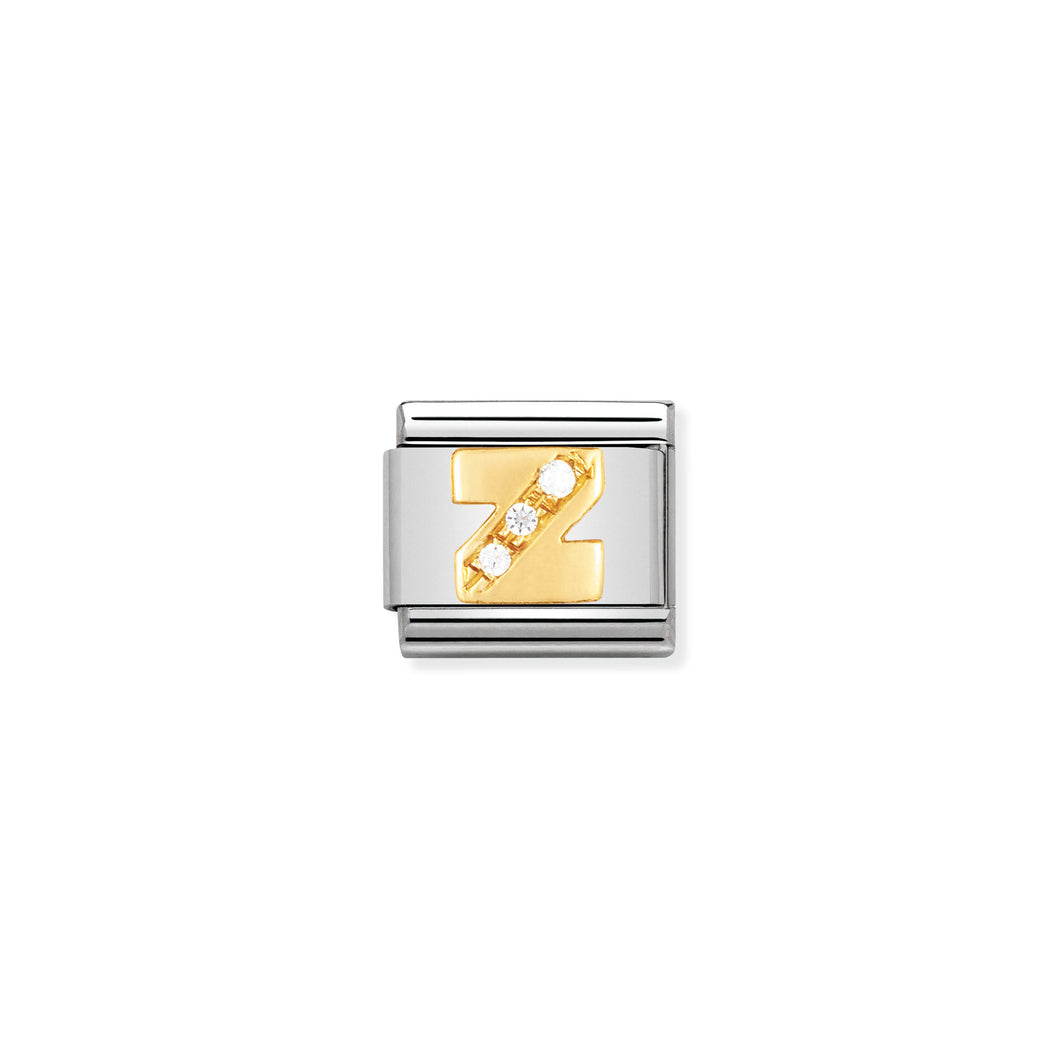COMPOSABLE CLASSIC LINK 030301/26 LETTER Z IN 18K GOLD AND CZ