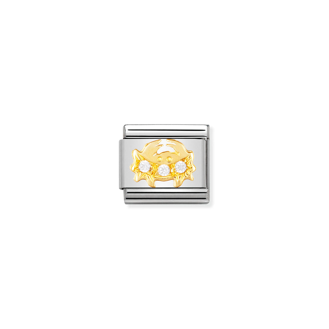 COMPOSABLE CLASSIC LINK 030302/04 CANCER IN 18K GOLD AND CZ