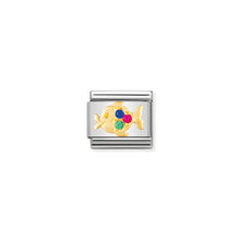 Load image into Gallery viewer, COMPOSABLE CLASSIC LINK 030306/11 MULTI-COLOURED FISH IN 18K GOLD AND CZ
