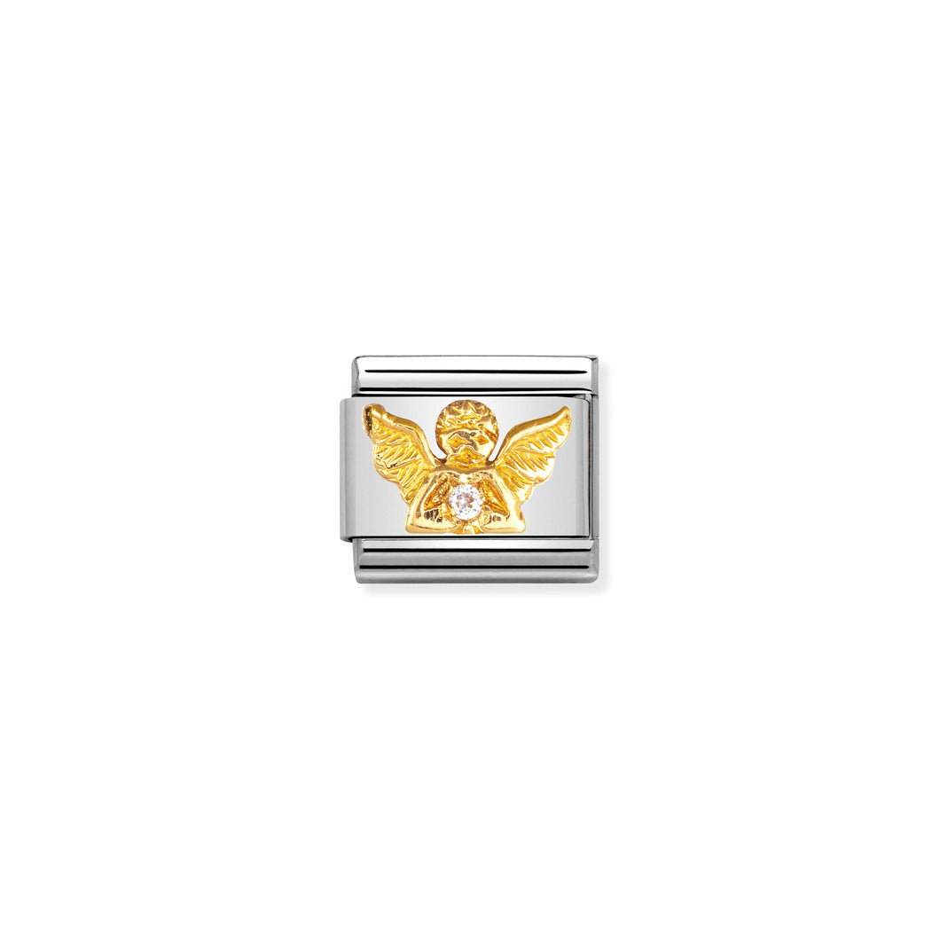 COMPOSABLE CLASSIC LINK 030307/23 ANGEL IN 18K GOLD AND CZ