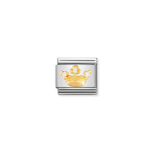 Load image into Gallery viewer, COMPOSABLE CLASSIC LINK 030308/12 WHITE QUEEN CROWN IN 18K GOLD AND CZ
