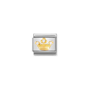 COMPOSABLE CLASSIC LINK 030308/12 WHITE QUEEN CROWN IN 18K GOLD AND CZ
