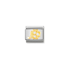 Load image into Gallery viewer, COMPOSABLE CLASSIC LINK 030310/18 WHITE FOUR LEAF CLOVER WITH CZ IN 18K GOLD
