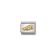 Load image into Gallery viewer, COMPOSABLE CLASSIC LINK 030322/32 WHITE WING WITH CZ IN 18K GOLD
