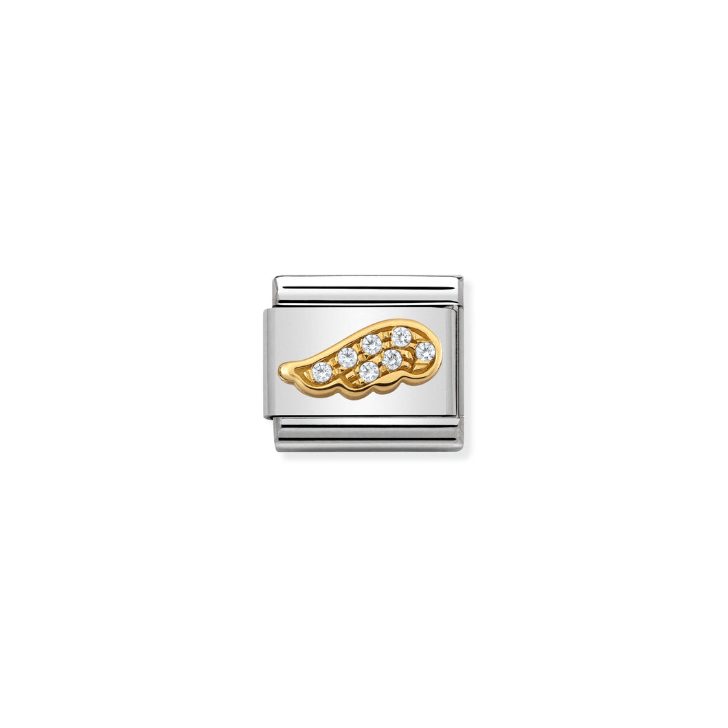 COMPOSABLE CLASSIC LINK 030322/32 WHITE WING WITH CZ IN 18K GOLD