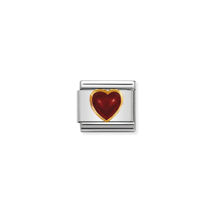 COMPOSABLE CLASSIC LINK 030501/04 HEART WITH RED AGATE IN 18K GOLD