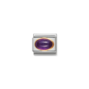 COMPOSABLE CLASSIC LINK 030504/02 FEBRUARY AMETHYST OVAL STONE IN 18K GOLD