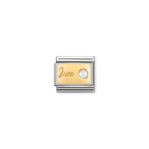 COMPOSABLE CLASSIC LINK 030519/06 JUNE WHITE PEARL IN 18K GOLD