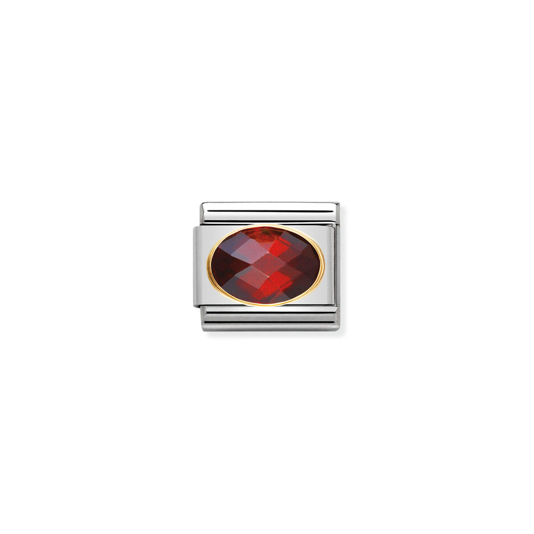 COMPOSABLE CLASSIC LINK 030601/005 RED FACETED CZ IN 18K GOLD